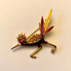 Designer Vintage BOUCHER  Road Runner Brooch - Signed & Numbered 8390P